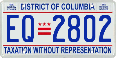 DC license plate EQ2802