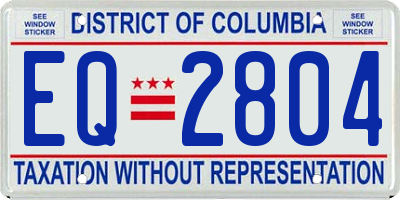 DC license plate EQ2804