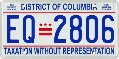DC license plate EQ2806