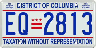DC license plate EQ2813