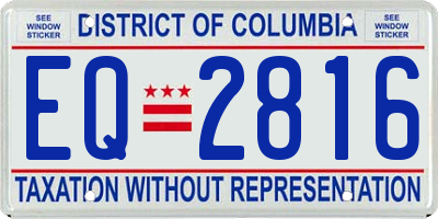 DC license plate EQ2816