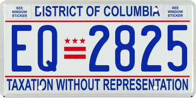 DC license plate EQ2825