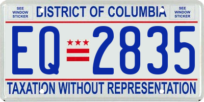 DC license plate EQ2835