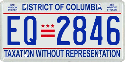 DC license plate EQ2846