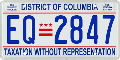 DC license plate EQ2847