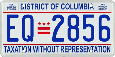 DC license plate EQ2856