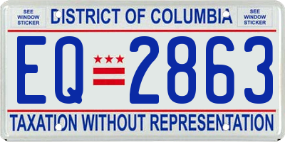 DC license plate EQ2863
