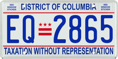 DC license plate EQ2865