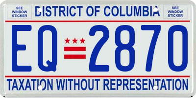 DC license plate EQ2870