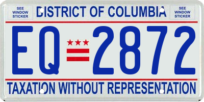DC license plate EQ2872