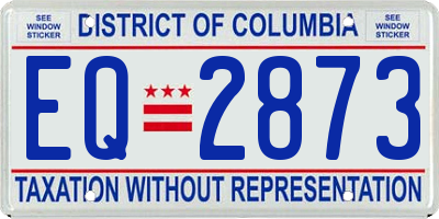 DC license plate EQ2873