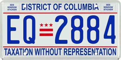 DC license plate EQ2884
