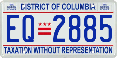 DC license plate EQ2885