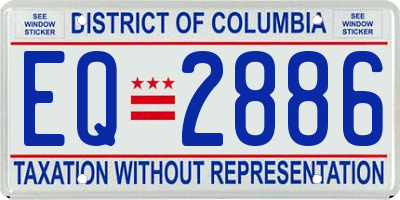 DC license plate EQ2886
