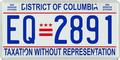 DC license plate EQ2891