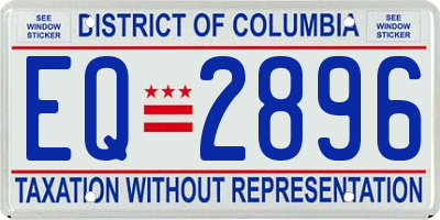 DC license plate EQ2896