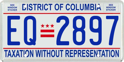 DC license plate EQ2897