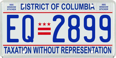 DC license plate EQ2899