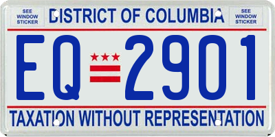 DC license plate EQ2901
