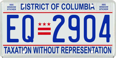 DC license plate EQ2904