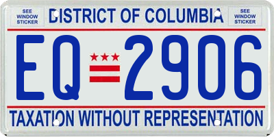 DC license plate EQ2906