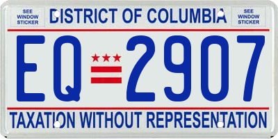 DC license plate EQ2907