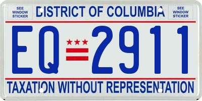 DC license plate EQ2911