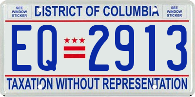 DC license plate EQ2913