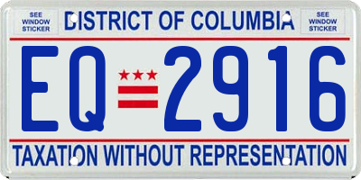 DC license plate EQ2916