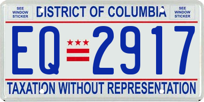 DC license plate EQ2917