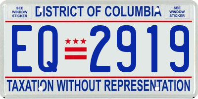 DC license plate EQ2919