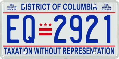 DC license plate EQ2921