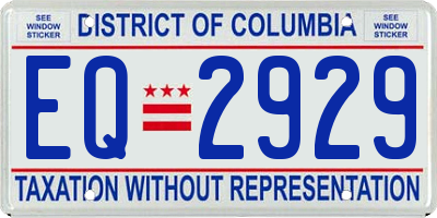 DC license plate EQ2929