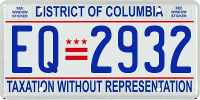 DC license plate EQ2932
