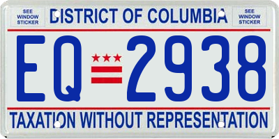 DC license plate EQ2938