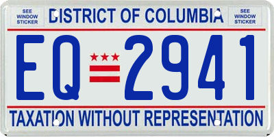 DC license plate EQ2941