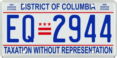 DC license plate EQ2944