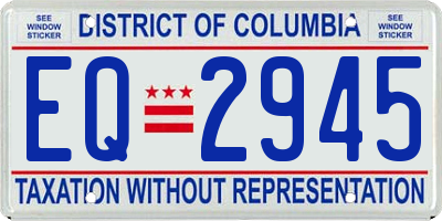 DC license plate EQ2945