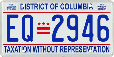 DC license plate EQ2946