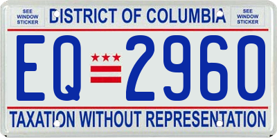 DC license plate EQ2960