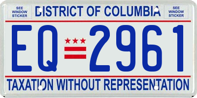 DC license plate EQ2961