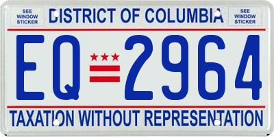 DC license plate EQ2964