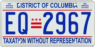 DC license plate EQ2967