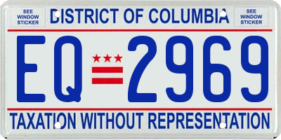 DC license plate EQ2969