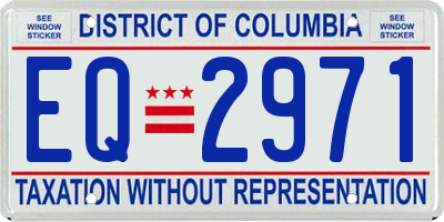 DC license plate EQ2971