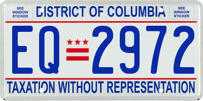 DC license plate EQ2972