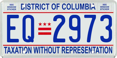 DC license plate EQ2973