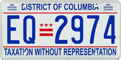 DC license plate EQ2974