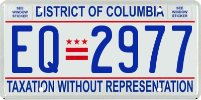 DC license plate EQ2977