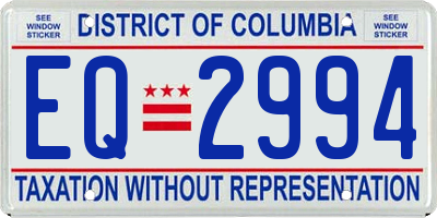 DC license plate EQ2994